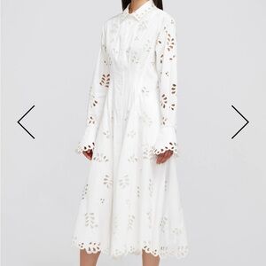 SIMKHAI Eda Dress in White Eyelet Floral Size M NWT